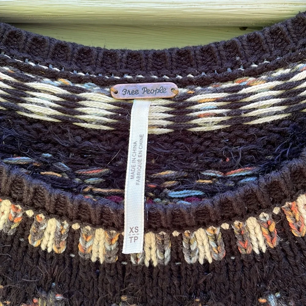 Free People Multicolor Knit Thermal Sweater